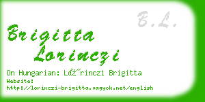 brigitta lorinczi business card